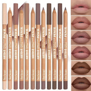 Face Secret 3pcs/Set Coffee Tones Beige Matte Lip Liner Waterproof,Long-Lasting, Velvet Smooth Natural Soft Pencil Lipstick