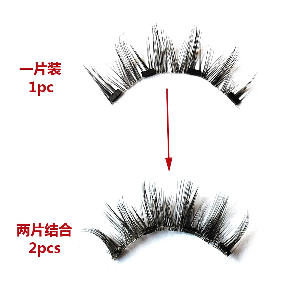 Reusable Magnetic Eyelashes 3D False Mink Lash Natural Wispy Long Manga Eyelash Fashion Korea Eyelash For Lashes Extension