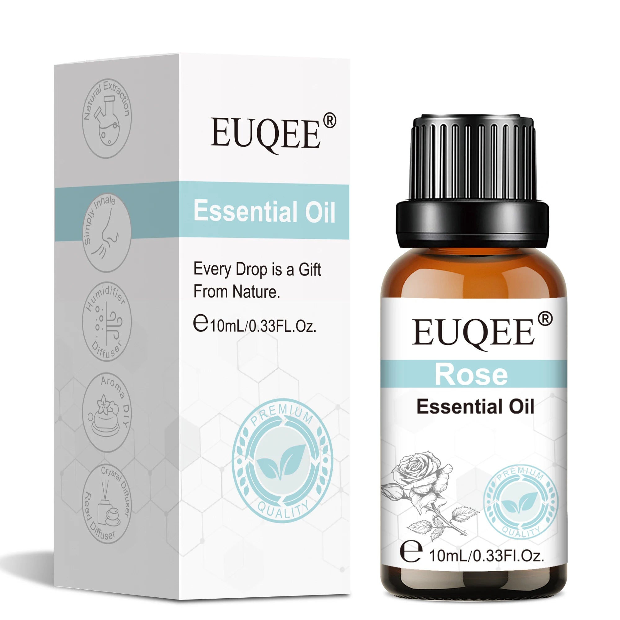 Euqee 10ml 100ml Natural Plant Essential Oil Frankincense Lemongrass Citronella Fragrance Oil For Diffuser Aroma Candle Perfume