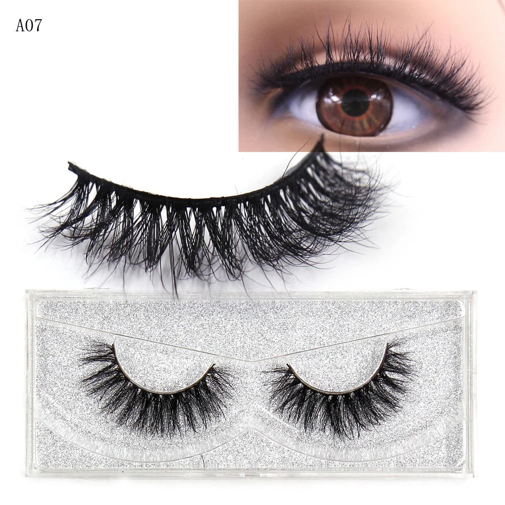 LEHUAMAO Makeup False Eyelashes Handmade Mink Lashes Fluffy Long 3D Strip Thick Fake Faux Mink Eyelashes Makeup Beauty Tool A19