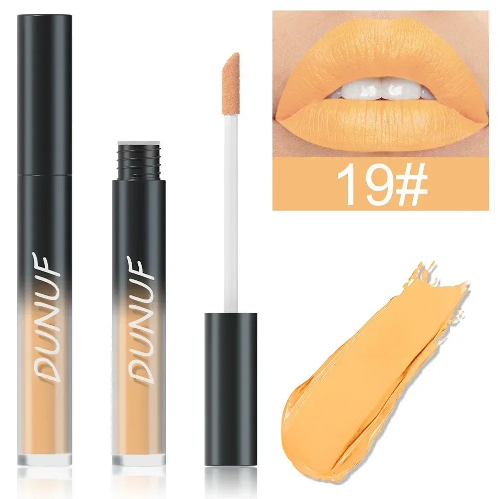 32 Color Lipstick Matte Lasting Lip Gloss Moisturizing Non-stick Cup Halloween Party Purple Blue Black Highly Pigments Lip Glaze