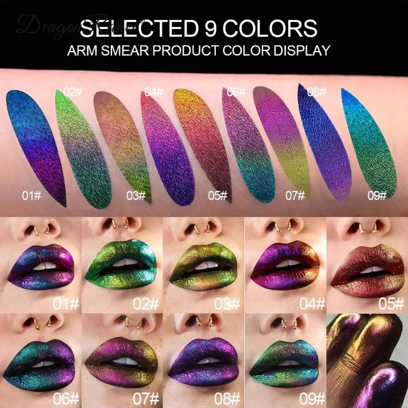 Chameleon Liquid Eyeshadow Pearl Monochrome Metal Lipgloss Shimmer Pigment Glitter Eyeshadow Lipstick Shine Diamond Eye Makeup