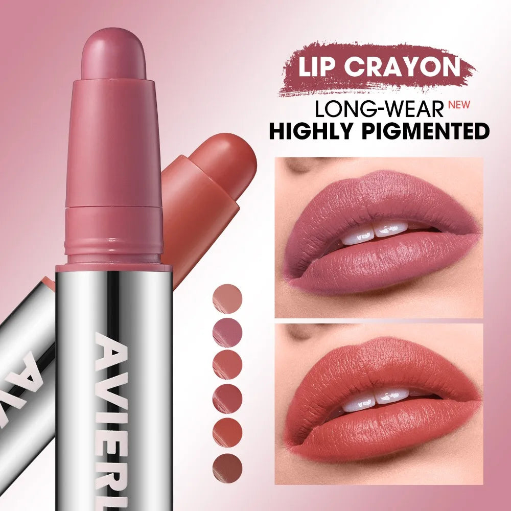 Smooth Matte Lipstick - Long-Lasting, Moisturizing, and Easy to Apply Lip Glaze with Rotating Pen Design - Waterproof Lip Makeup