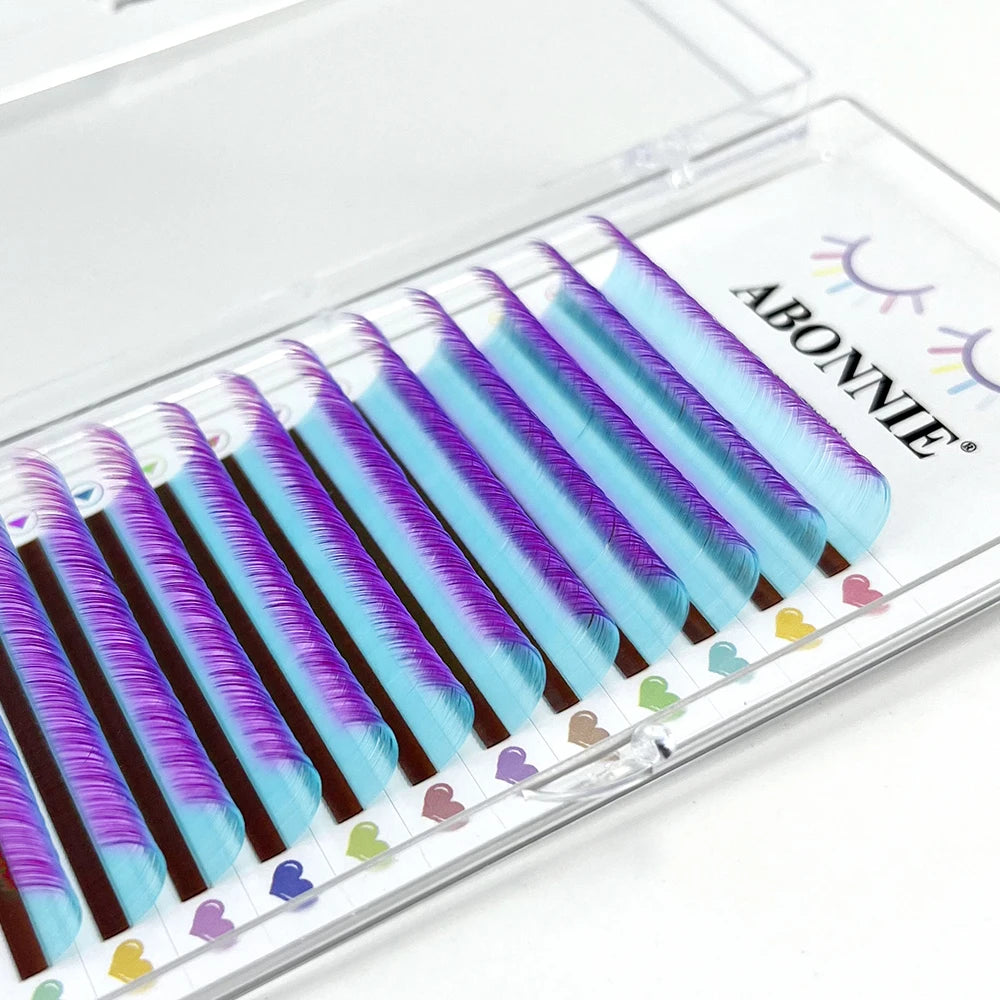 ABONNIE Ombre Colored Classic Volume Eyelash Extensions Handmade Fluffy Colored Lashes Volume Supplies