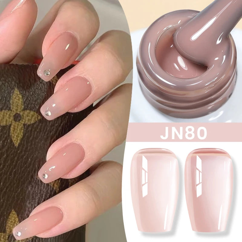BORN PRETTY 10ml Translucent Color Gel Polish Jelly Nude Autumn Jelly Amber Semi Permanent UV Gel Nail Art Soak Off Gel Varnish