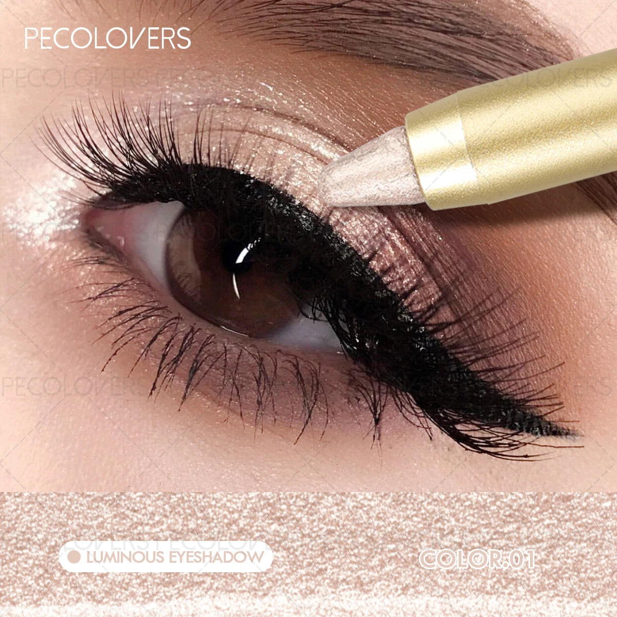 1 Pc Shiny Double-head Eyeshadow Pen, Shimmer Eyeshadow Stick, Eye-catching Eye Makeup, High Pigment Rendering, Concert Makeup