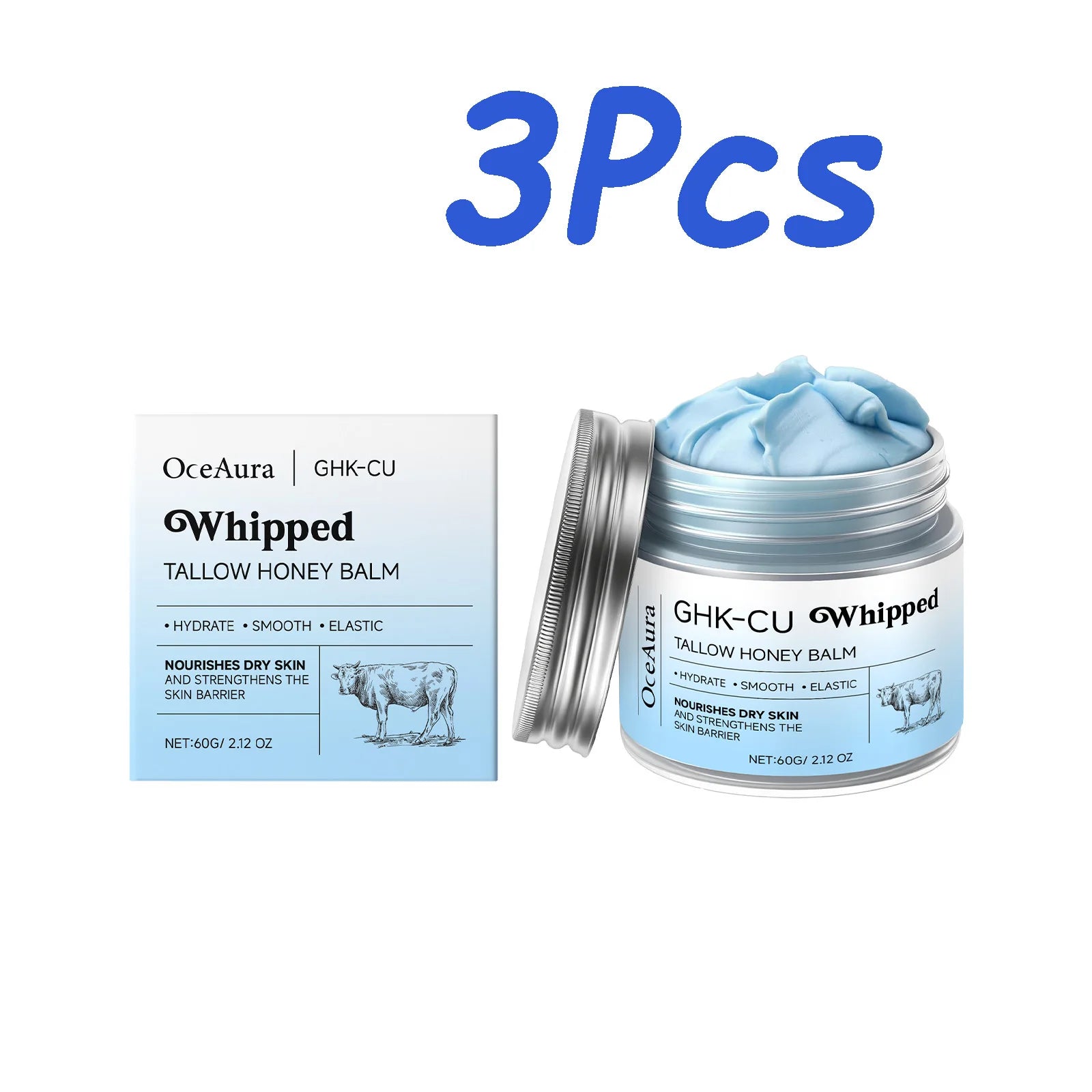 Whipped Tallow Honey Balm Deep Moisturizing for Dry Cracked Skin Non-Greasy Body Butter Brightening Tightening Face Cream Care
