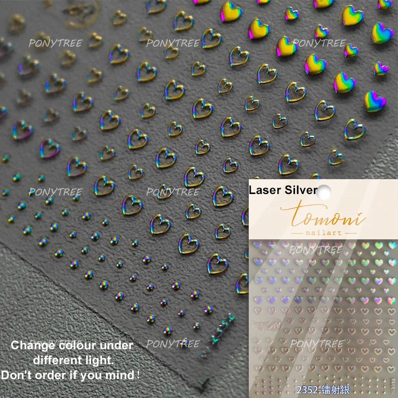 Geometric Lines Star Love Heart Chain Silver Gold Lava Letter Flower Growth Ring Number 5D DIY Nail Art Stickers Manicure Decals