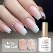 BORN PRETTY Milky Top Coat White Translucent Jelly UV Gel Nail Polish 10ml Semi Permanent  Apply Any Color Gel Varnish Manicure