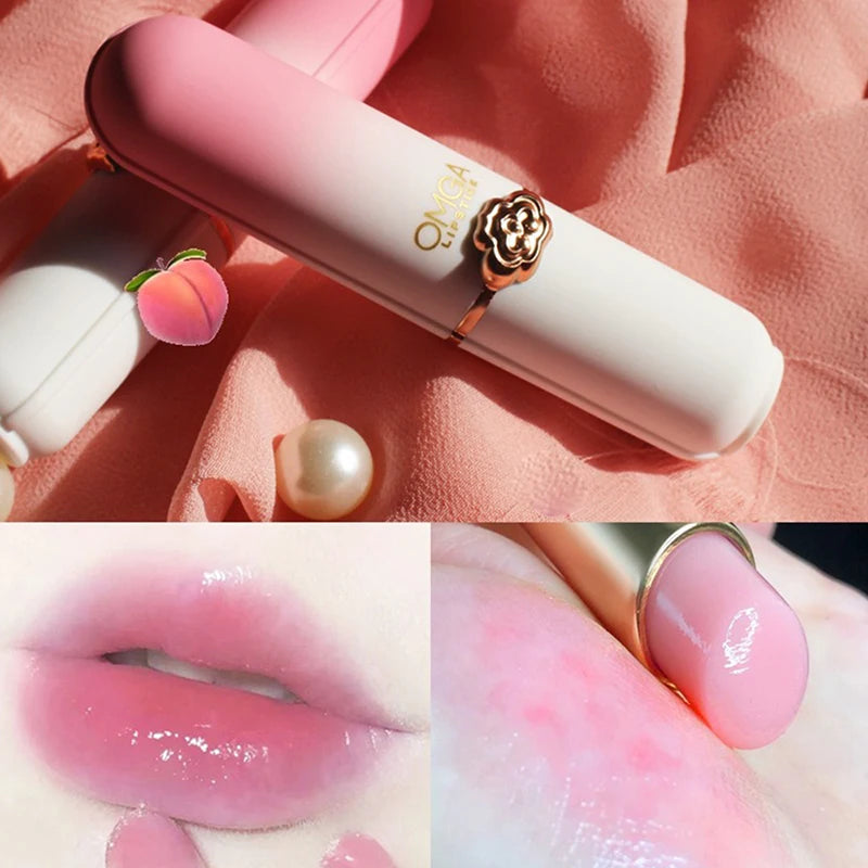 Peach Color Change Lipstick Non-Stick Cup Jelly Lipstick Moisturizing Moisturizing Color Change Lip Balm Warm Change Lip Balm