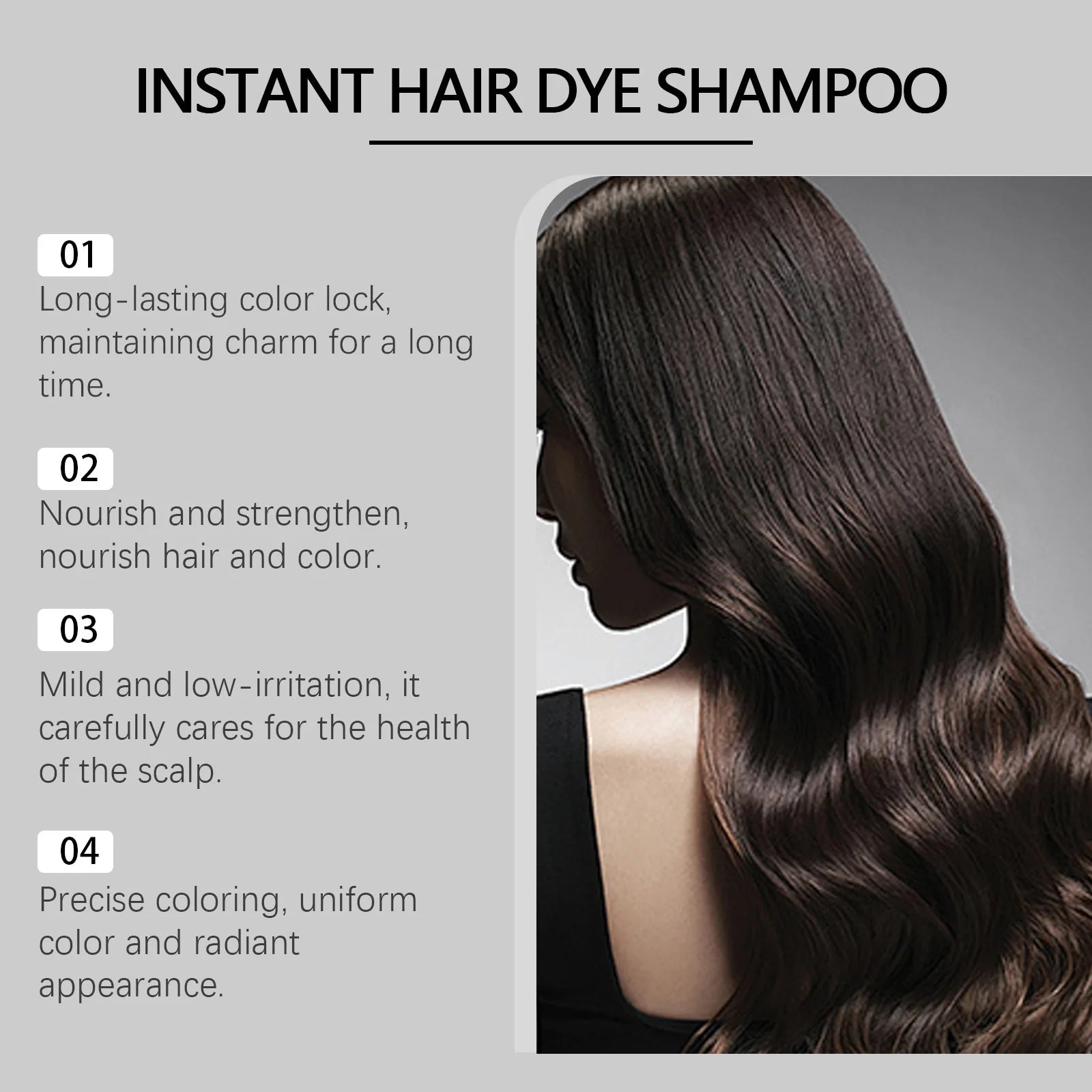 Polygonum Multiflorum Hair Dye Shampoo Herbal Nourish Repair Roots Boost Hair Vitality Repair Hair Damaged Instant Dye Shampoo