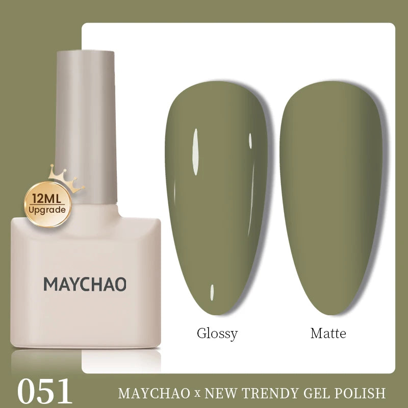 MAYCHAO 12ml Gel Nail Polish Set Professional Salon Nail Art Gels Varnish UV LED Semi Permanent Nail Lacquer Nail Supplies