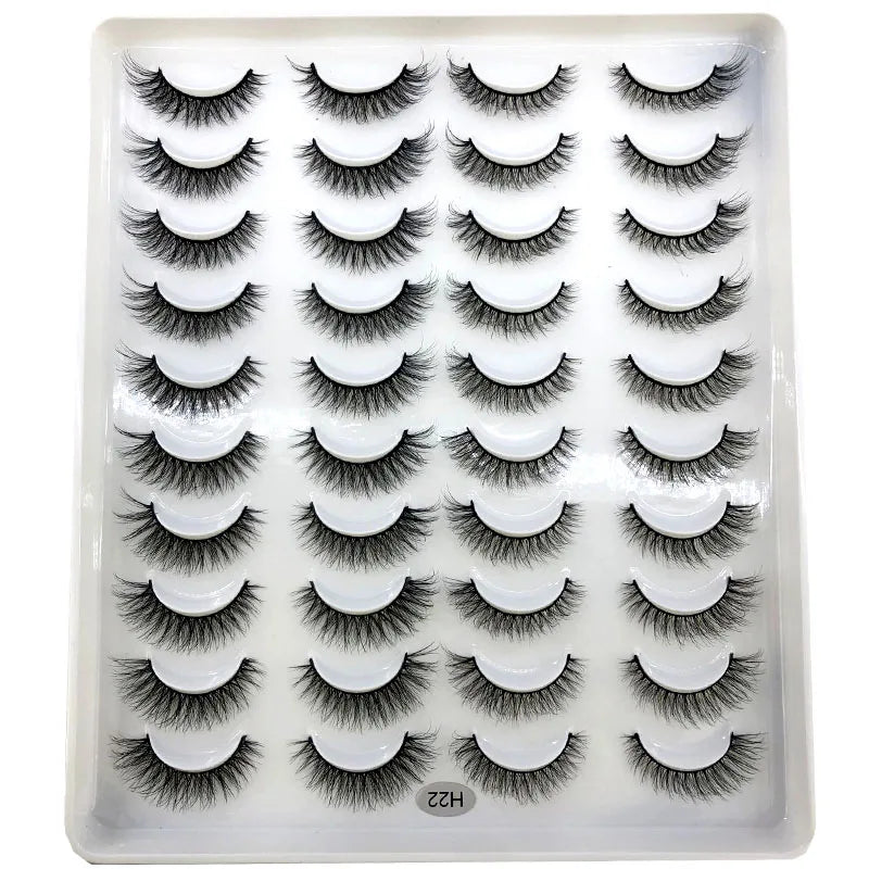20 Pairs 3D Faux Mink Lashes Natural False Eyelashes Dramatic Fluffy Soft Wispy Volume Cross Reusable Eyelash MaKeup Tools
