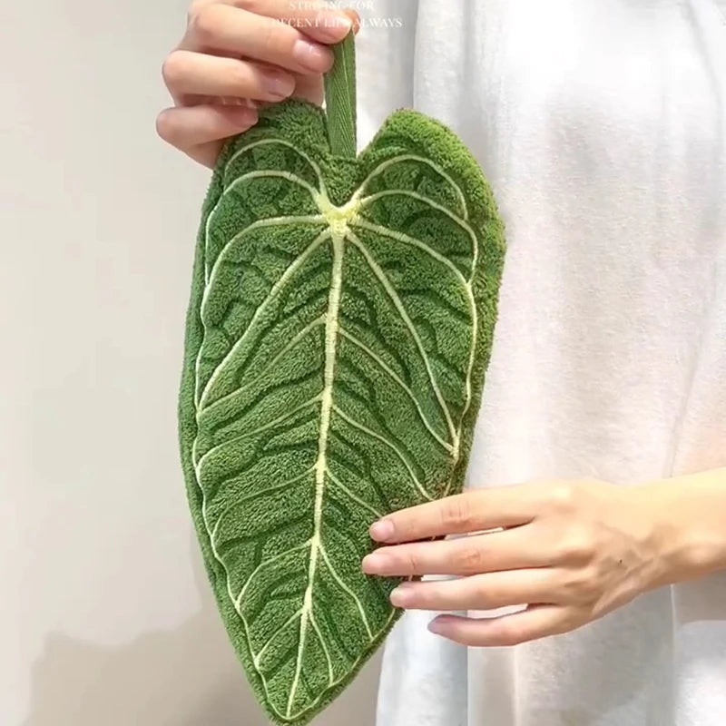 Leaf Hand Towel Bathroom Accessories Absorbent Kitchen Towel Soft Towel Hanging Towels Handkerchief Towels Home Wash Hand Towels