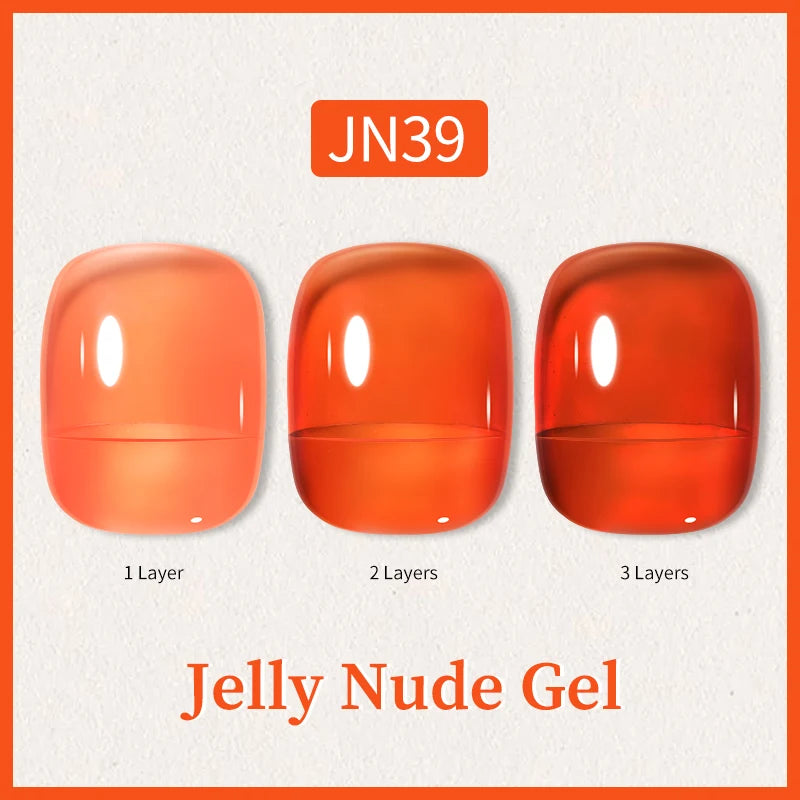 BORN PRETTY 10ml Glitter Pink Nude Jelly Nail Gel Polish Varnis Semi-permanent Sheer Translucent UV LED Soak Off Gel Polish