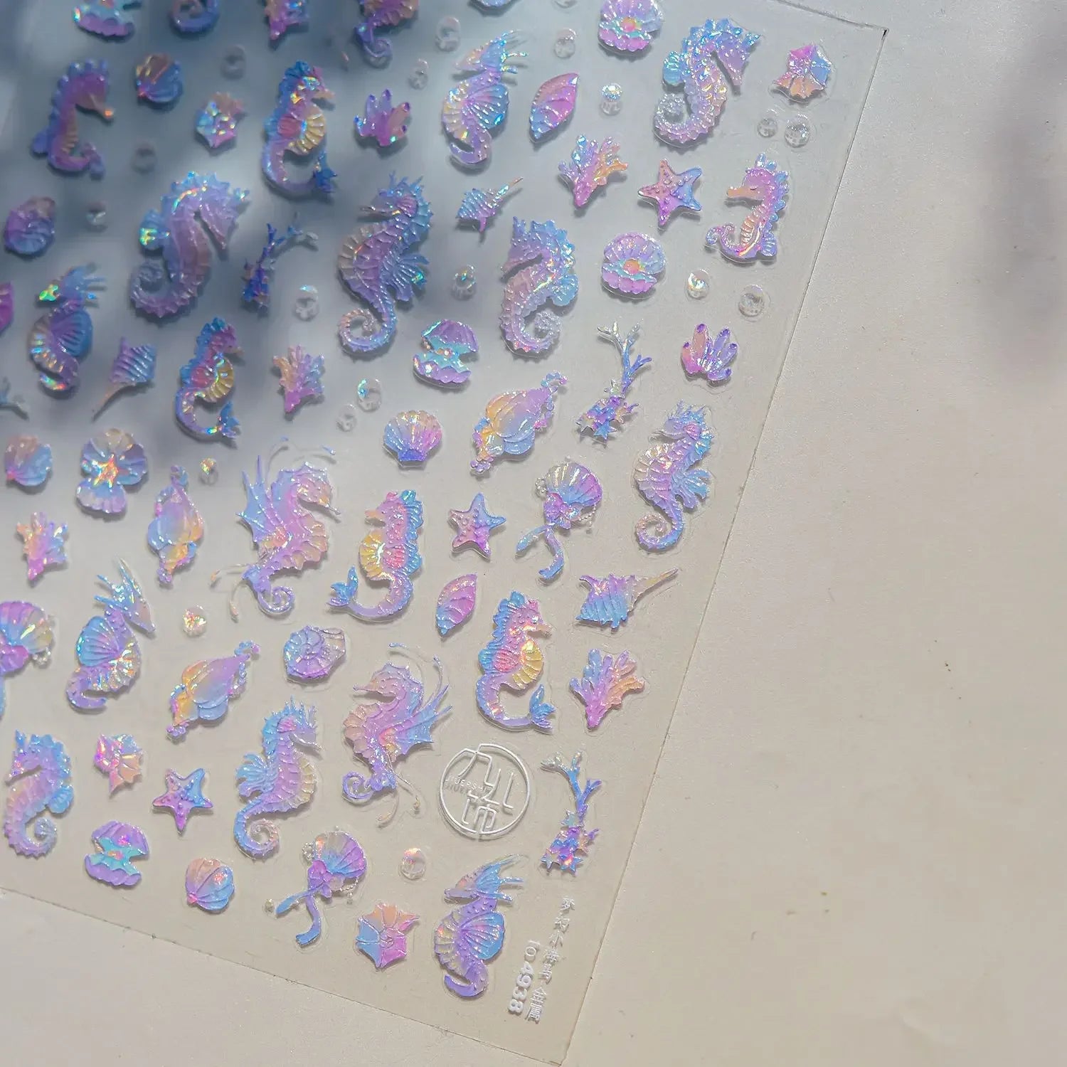 Colorful Bagful Jellyfish Bubbles Swimming Rings Rainbow Stars Ocean Starfish Self Adhesive 5D Nail Art Sticker Manicure Decal
