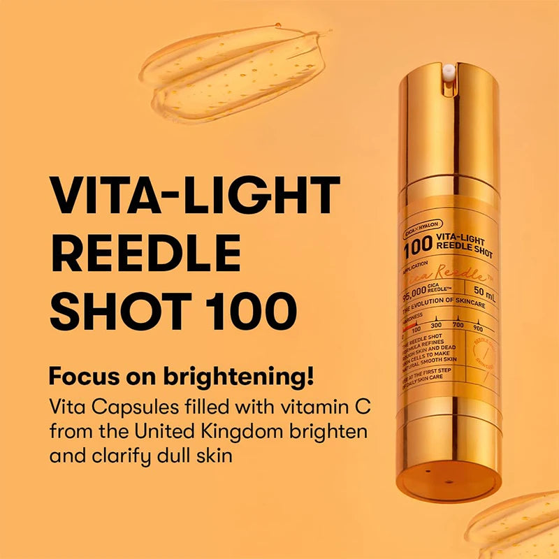 Vita-Light Reedle Serum With Vitamin C Capsules & Vitamin E Korean Skin Booster Enhances Skin Texture Intense Overnight Glowing