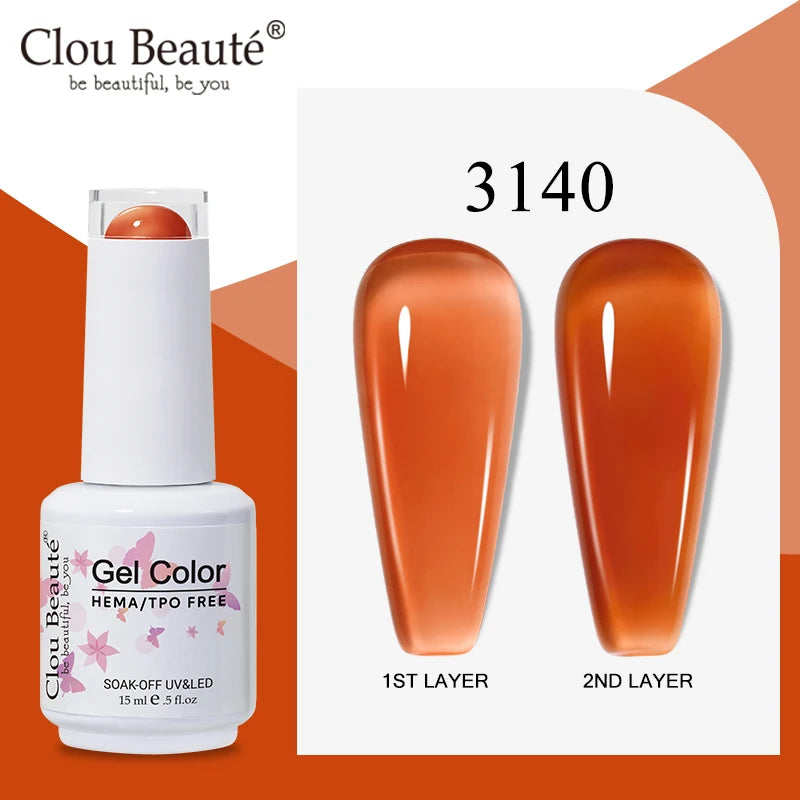 Clou Beaute Semi-transparent Jelly Color UV Gel Manicure Gel Nail Nail Supplies For Professionals Semi-permanent Varnish 15ml
