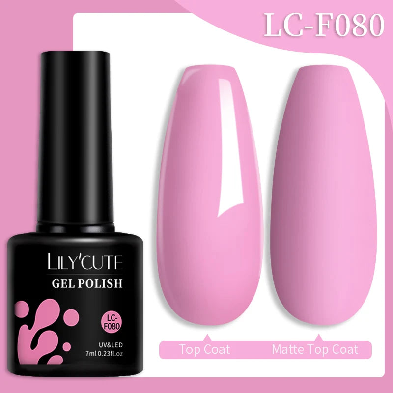 LILYCUTE 7ml Champagne Rose Gold Glitter Gel Nail Polish Colorful Sparking Long Lasting Manicure Soak Off Nails Art Gel Varnish