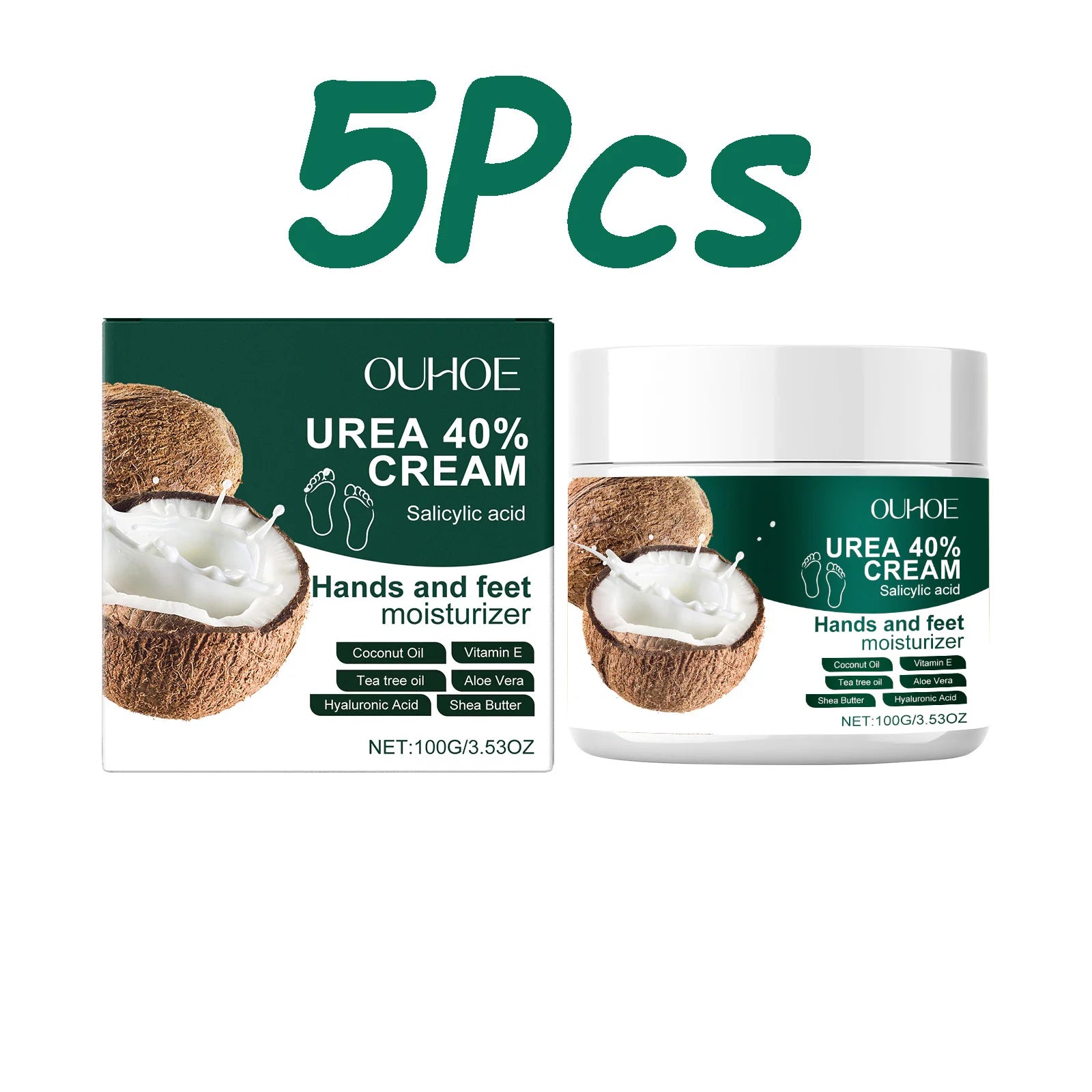 Urea 40% Cream Salicylic Acid Hand Foot Cream for Cracked Heels & Dry Skin Moisturizing Hydrating Callus Remover Smooth Skin