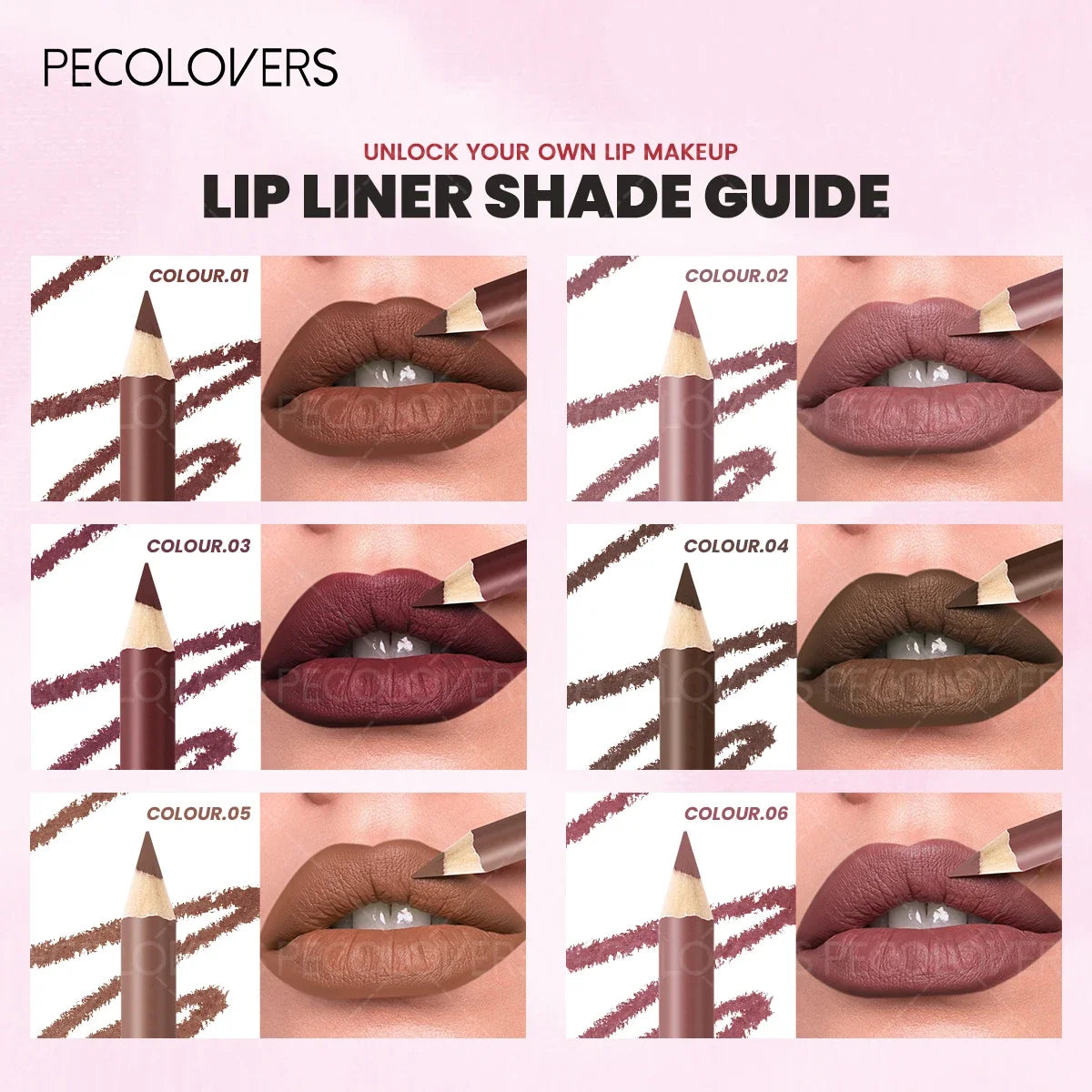 1PC Waterproof Matte Nude Lip Liner - High Pigmentation Long-Lasting , Wax-Based Natural Nude，Suitable for All Light Beige Types