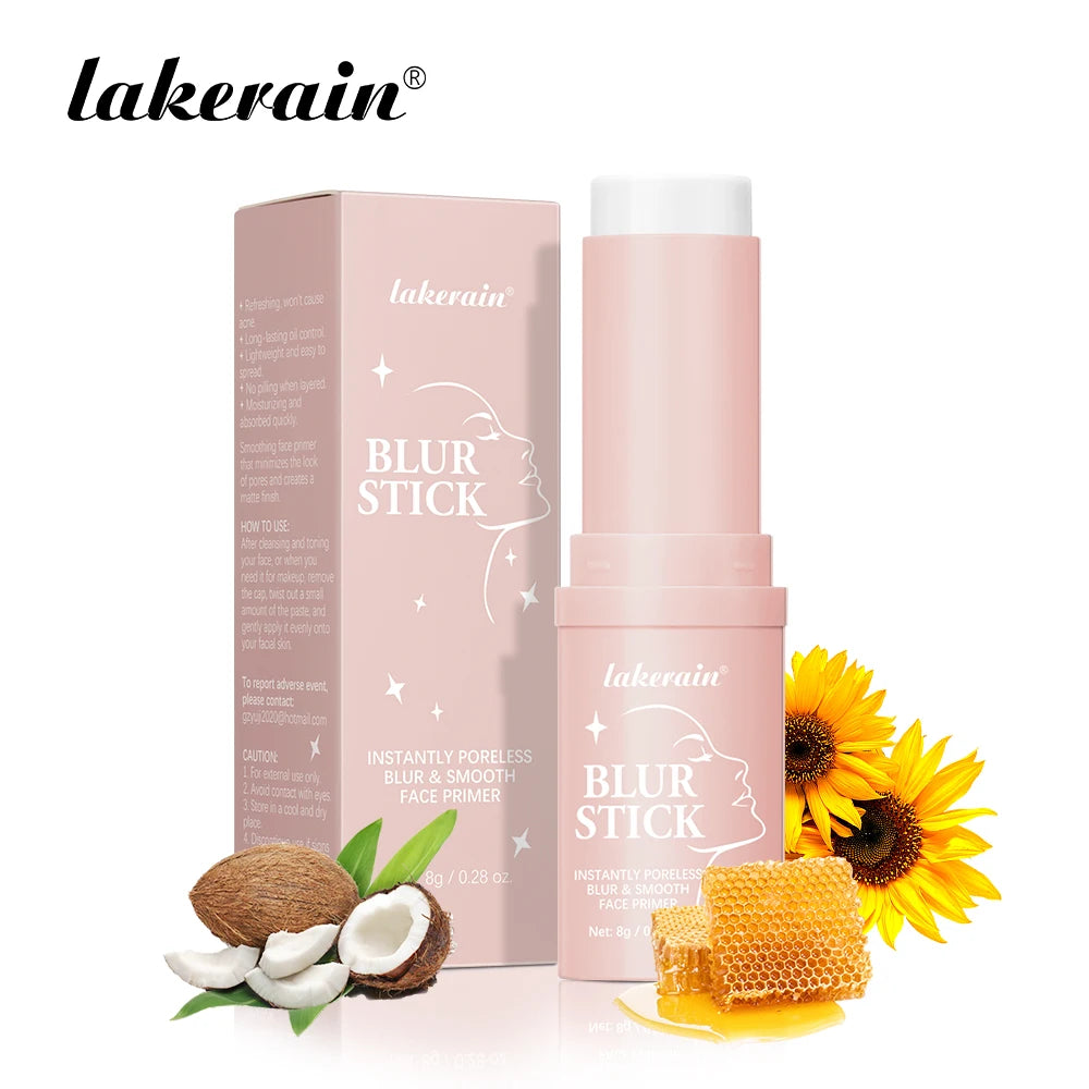 Lakerain Blur Stick Invisible Pore Base Stick Long Lasting Makeup Primer Stick Hydrate Covering Pores Oil Control Primer Stick