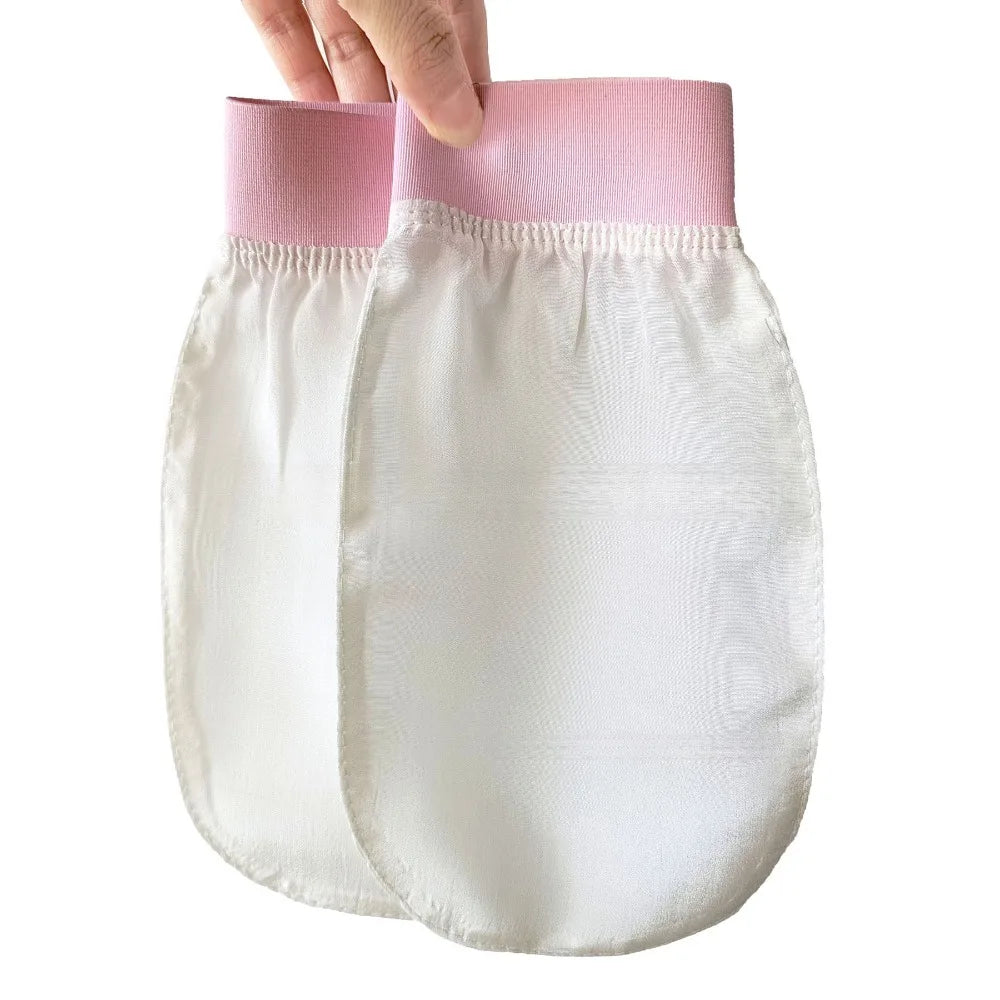 100% Silk Exfoliating Face Wash Beauty Towel Soft Exfoliating Skin Bath Scrub Silk Bath Face Wash Gloves Bathing Accessories