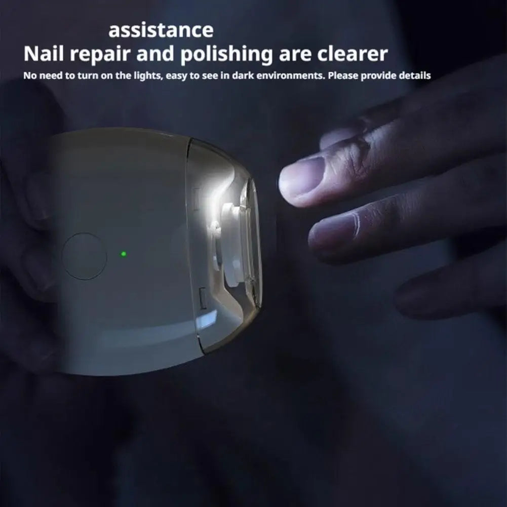 Electric Nail Clipper Cutter With LED Light Rechargeable Nail Cutter Manicure For Baby Adult Nail Polish Manicure Tool Nail Care