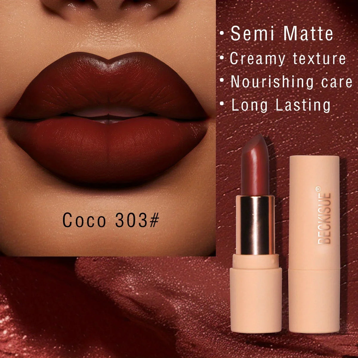 Bare Matte Silky Matte Lipstick Long-lasting Waterproof and glossy finish, Easy to color