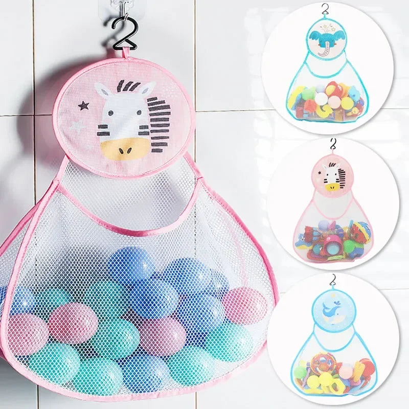 New Cute Animal Bath Toys Kids Baby Tidy Storage Suction Bathroom Bathtub Doll Hanging Bag Basket Mesh Storage Bag Water Toys