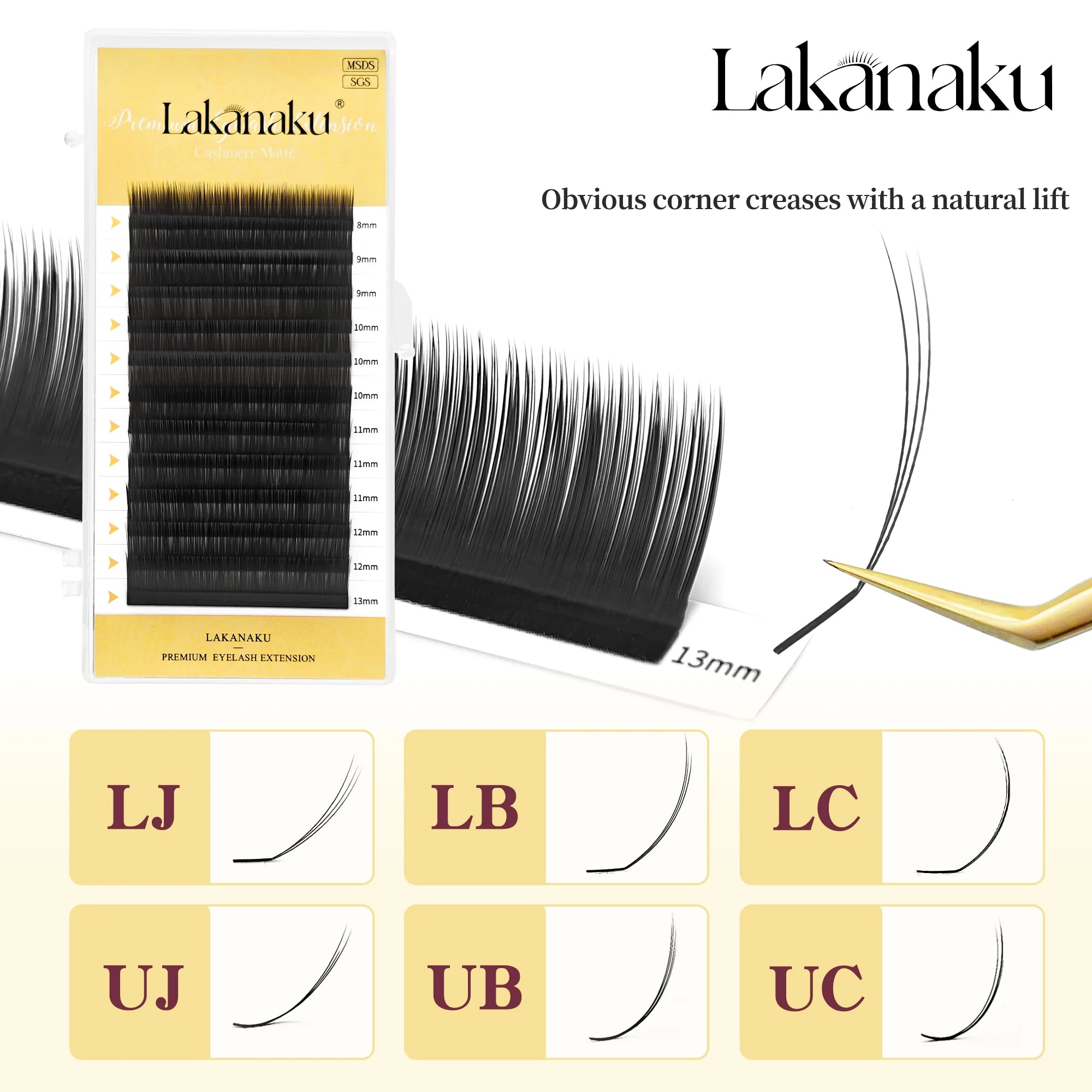 Abonnie UJ UB UC Camellia Lashes Pre-Bundled Eyelashes LJ LB LC Automatic Fanning Eyelash Extensions Comic Lashes Manhua
