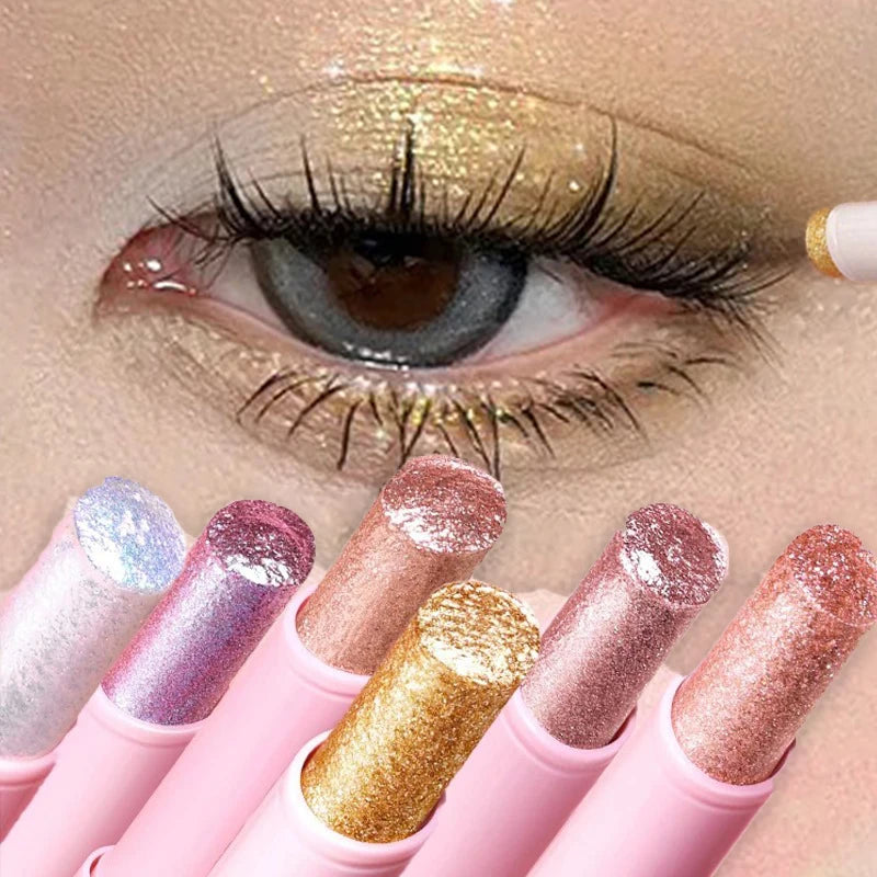 Watery Jelly Eyeshadow Stick Multi-Color Pearlescent Glitter High-gloss Eyeshadow Crystal Fine Shiny Eyeshadow Highlighter Stick