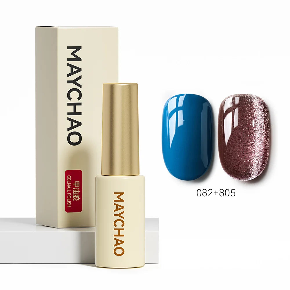 MAYCHAO 5ML Gel Nail Polish 9D Laser Diamond Glitter Cat Eye Gel Semi-Permanent Soak Off UV LED Gel Nail Manicure Tools Nail Art