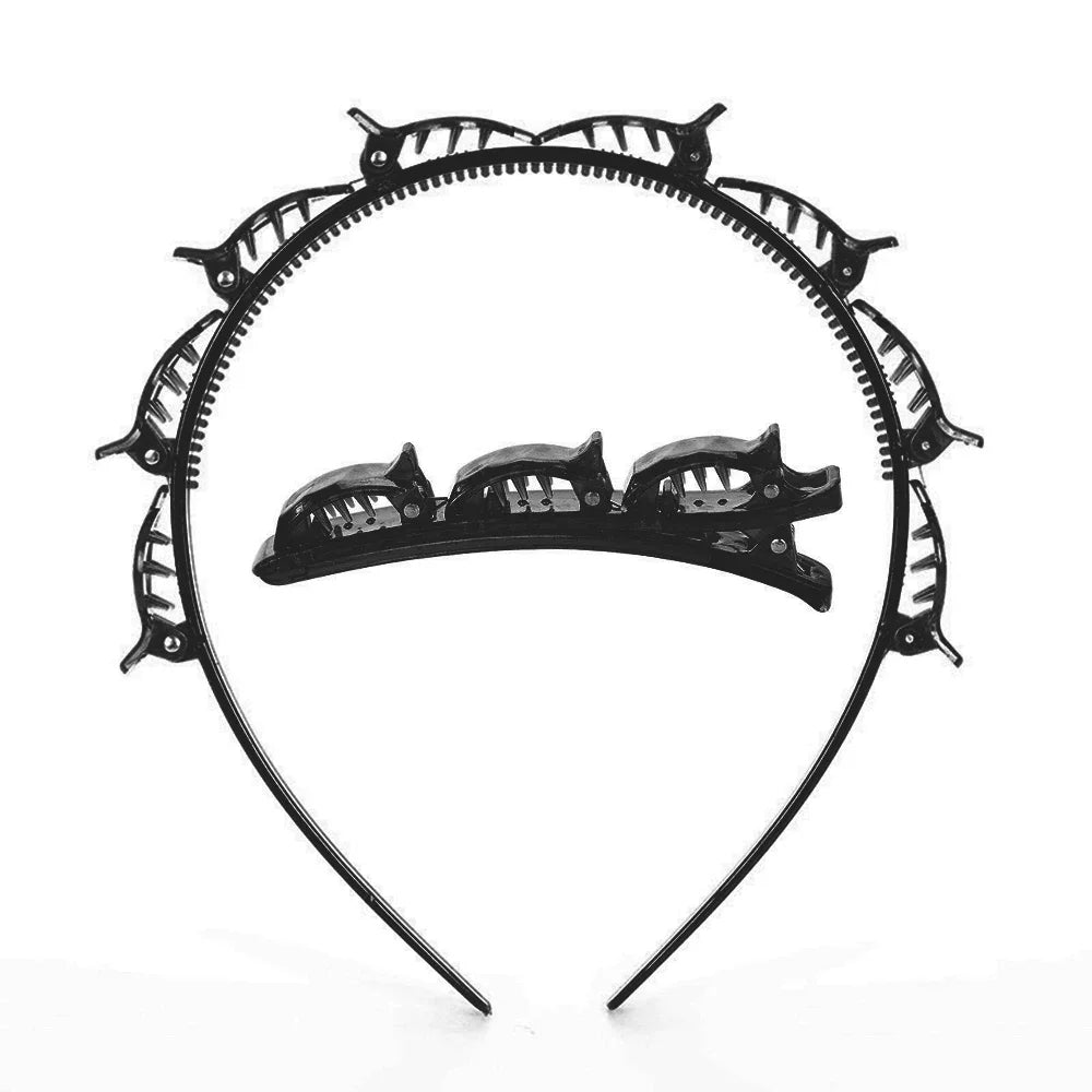 2024 Double Layer Bands Clip Hairbands Fashion Plastic Twist Braided Headband Multi-storey Air Weave Head Hoop Hairstyling Tool