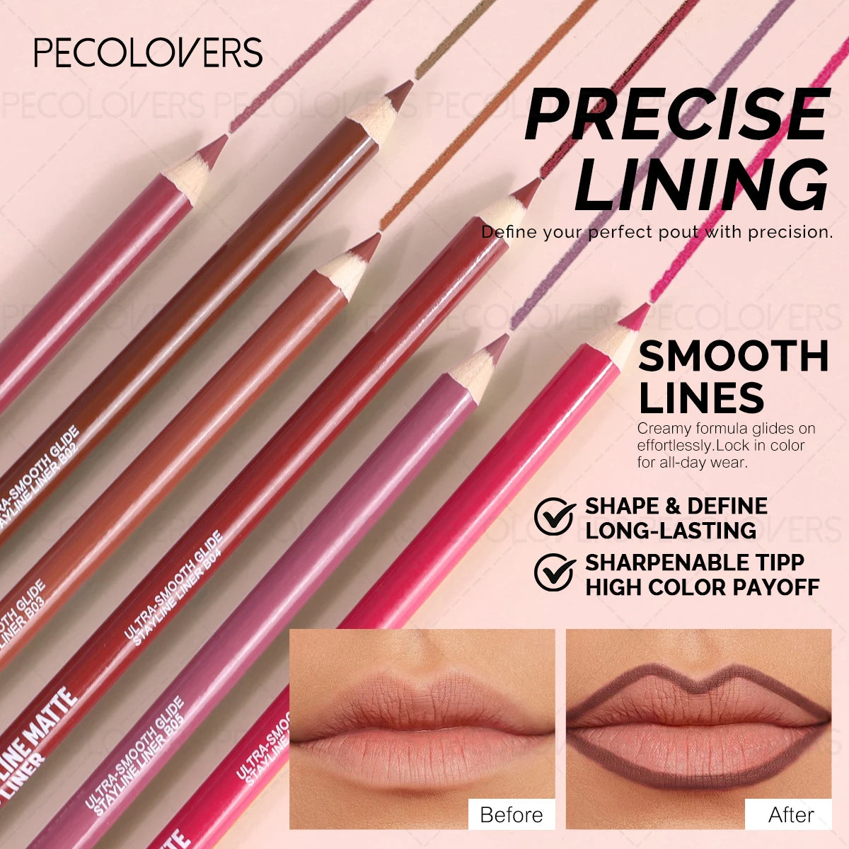 Nude Matte Lip Pencil - Long-Lasting Lip Liner & Matte Lipstick-like Texture，Perfect Christmas Gift