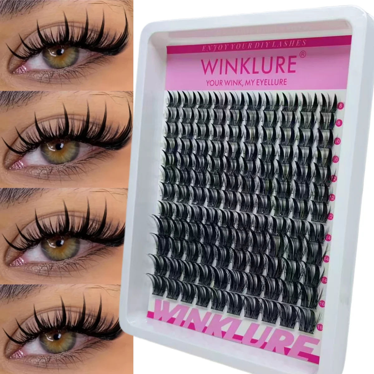 WINKLURE Manga Lash Clusters Spiky Eyelash Clusters Natural Lash Extensions Wispy Lashes Clusters Anmie Style Individual Lashes