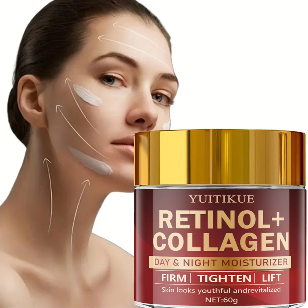 Retinol Collagen Cream 60g - Day & Night Moisturizer, Firms, Tightens & Lifts, Anti-Aging for Youthful Revitalized Skin