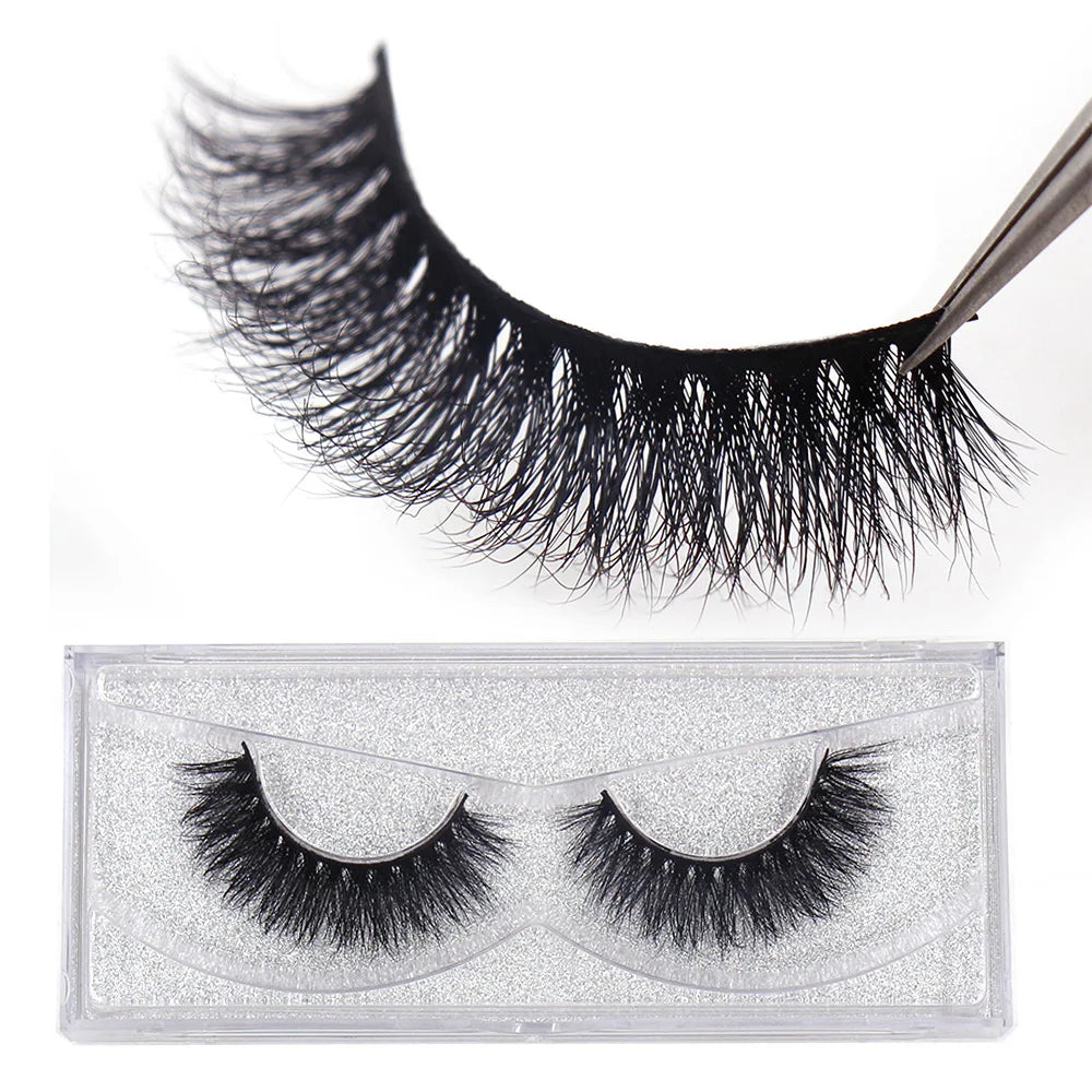 LEHUAMAO Makeup False Eyelashes Handmade Mink Lashes Fluffy Long 3D Strip Thick Fake Faux Mink Eyelashes Makeup Beauty Tool A19