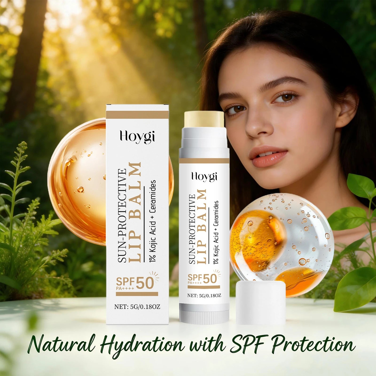 Sun Protective Lip Balm Spf 50+ Sunblock Fade Lip Lines Nourishing Moisturizing Kojic Acid Ceramide Lip Care Shining Lipstick
