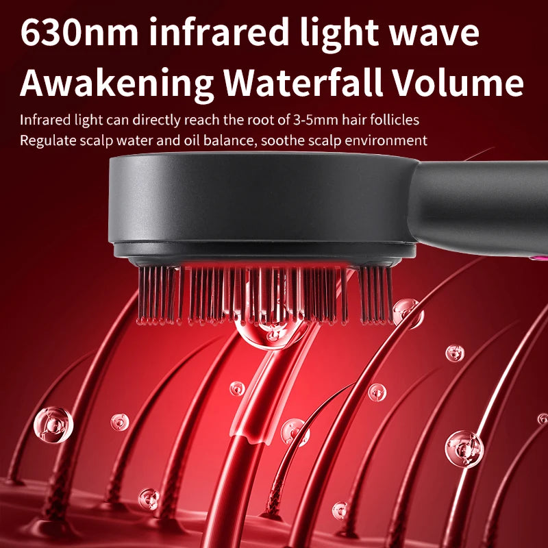 Electric Vibration Massage Comb Red Light Hair Growth Massage Scalp Brush Anti Hair Loss Liquid Oil Applicator Hair Care