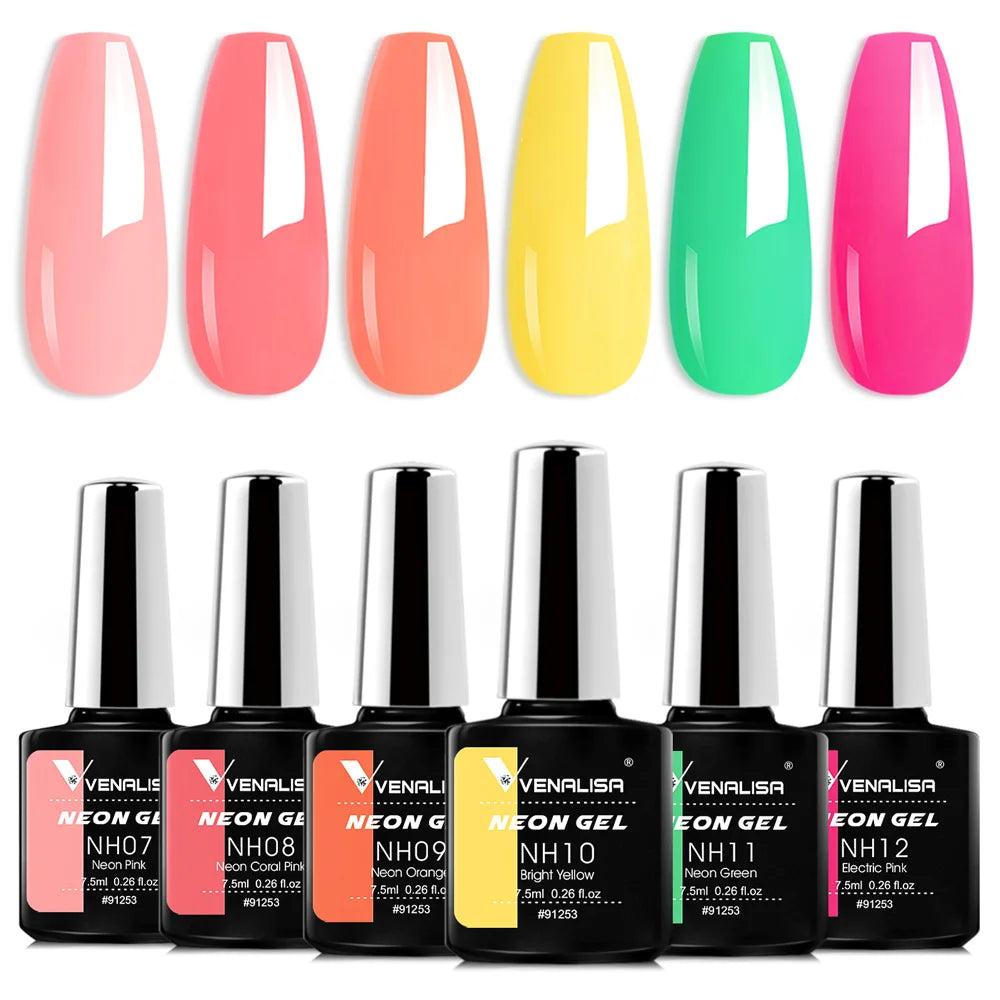 Venalisa Nail Gel Polish Kit HEMA TPO FREE Nude Pink Color Collection Self Leveling Full Coverage Nail Manicure Set 6Pcs Kit