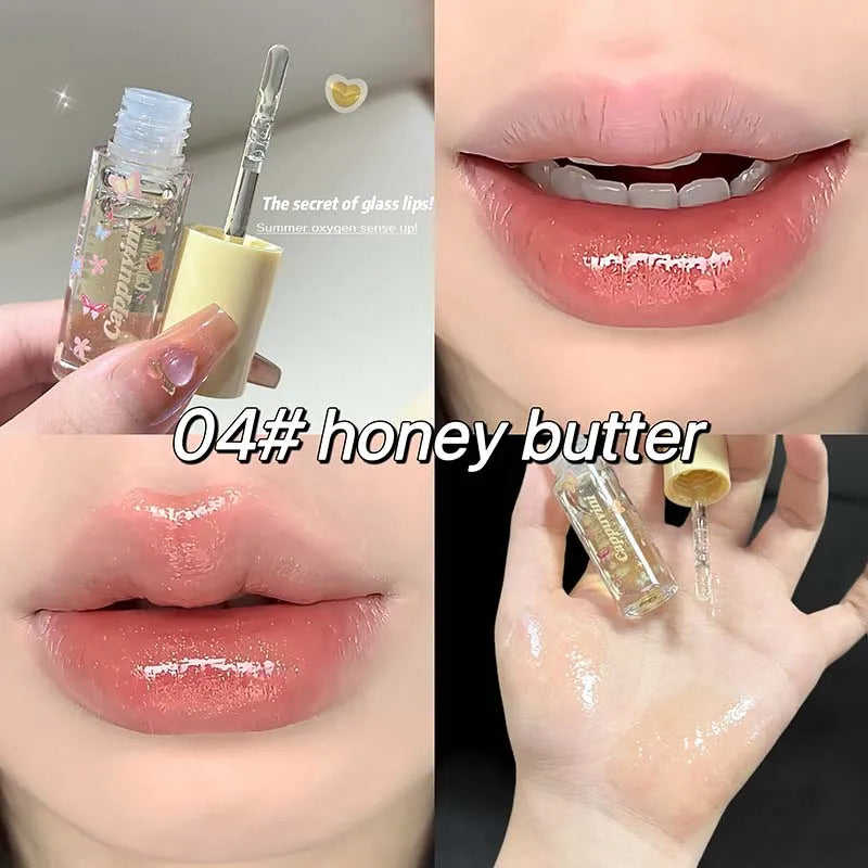 1/3pcs Moisturizing Jelly Mirror Water Lip Gloss Set Lasting Transparent Hydrating Plumping Clear Lip Oil Korean Makeup Lip Care