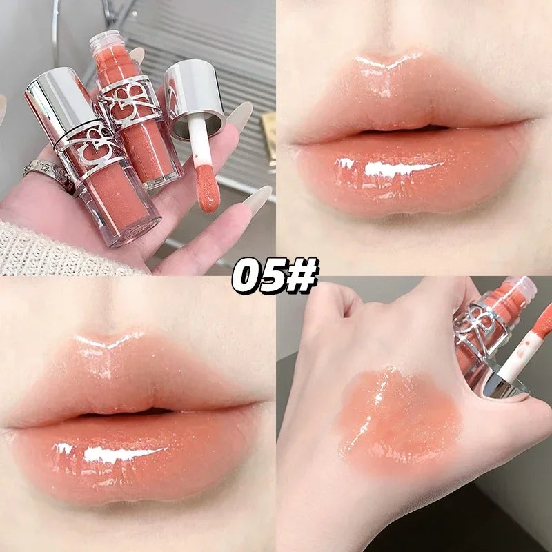 Clear Glass Shine Lip Gloss Mirror Watery Moisturize Plumper Long Lasting Lip Tint Juicy Lip Oil Gloss Stain Makeup