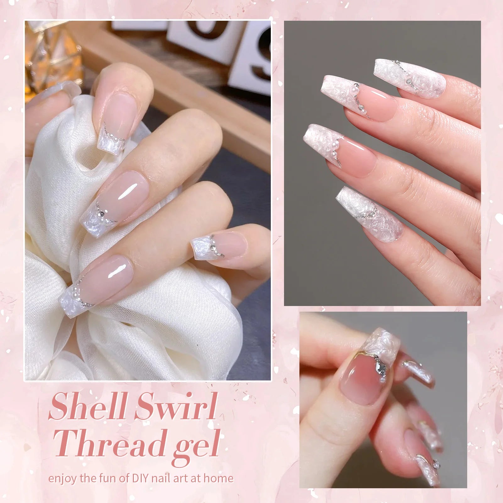 BORN PRETTY 15ML Pearl White Pearl Shell Thread Gel Nail Polish Shiny Glitter Varnis Semi Permanent For Soak Off Gel Nail Art