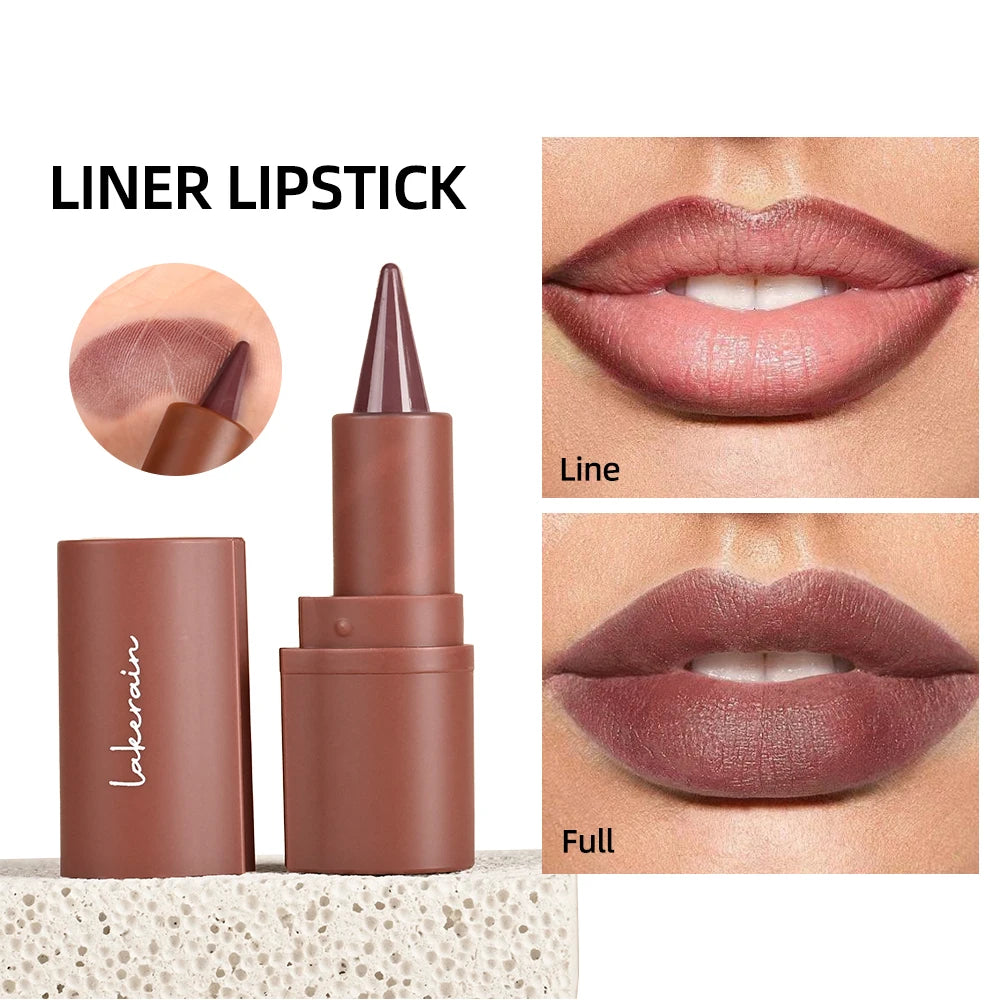 Waterproof Lip Liner Tapered Gradient Matte Black Brown Velvet Lipstick Non Sticky Contouring Tint Lipliner Crayon Lip Makeup