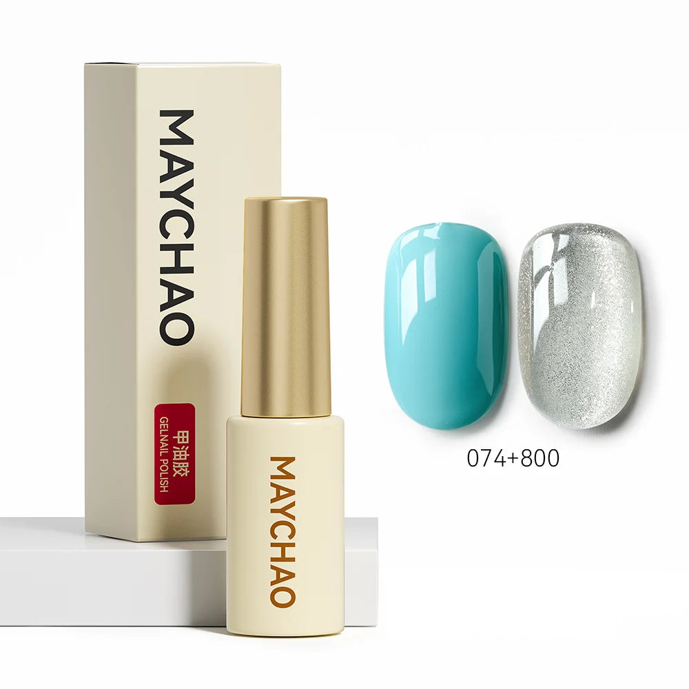 MAYCHAO 5ML Gel Nail Polish 9D Laser Diamond Glitter Cat Eye Gel Semi-Permanent Soak Off UV LED Gel Nail Manicure Tools Nail Art