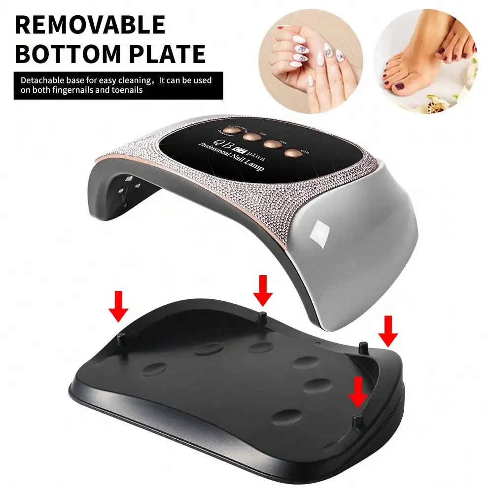 UV LED Nail Lamp, C7 Cordless Nail Lamp Gel Nail Polish UV Nail Lamp, Diamond Professional Manicure Lamp With 4 Timer Settings, Large Auto Sensor For Salon And Home