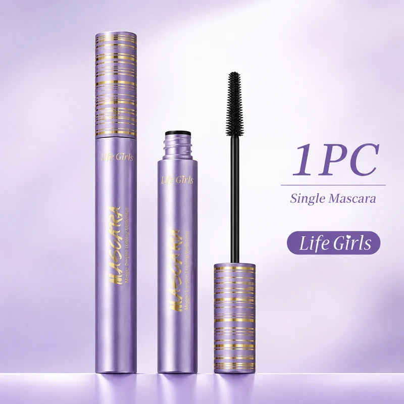 Life Girls Waterproof Mascara Lengthening Volumizing Curling Black Mascara Smudge Proof Long Lasting Thick Lashes Eye Makeup