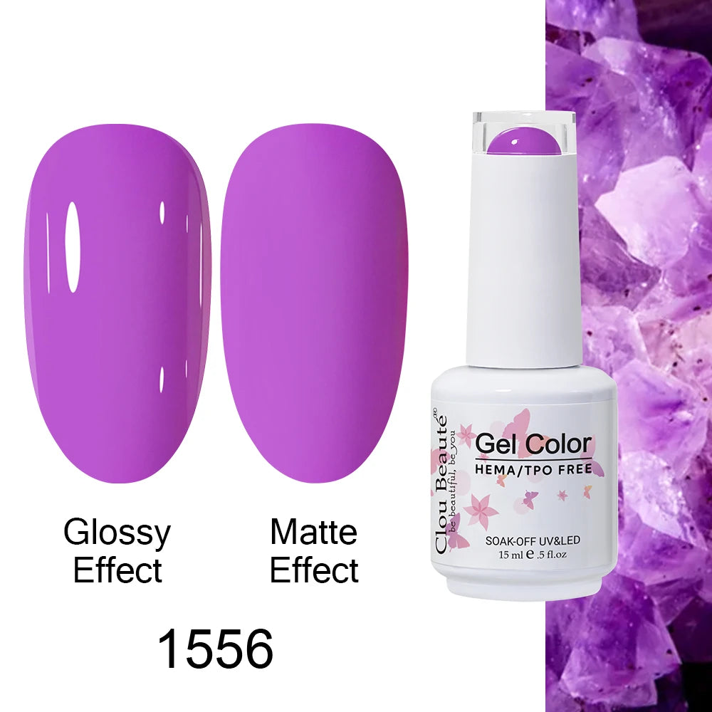 Clou Beaute Gel Nail Polish Neon Brown Royal Blue Red Green Pastal Nude Nail Art Varnishes Gel Lacquer Top Coat UV Gel Nail