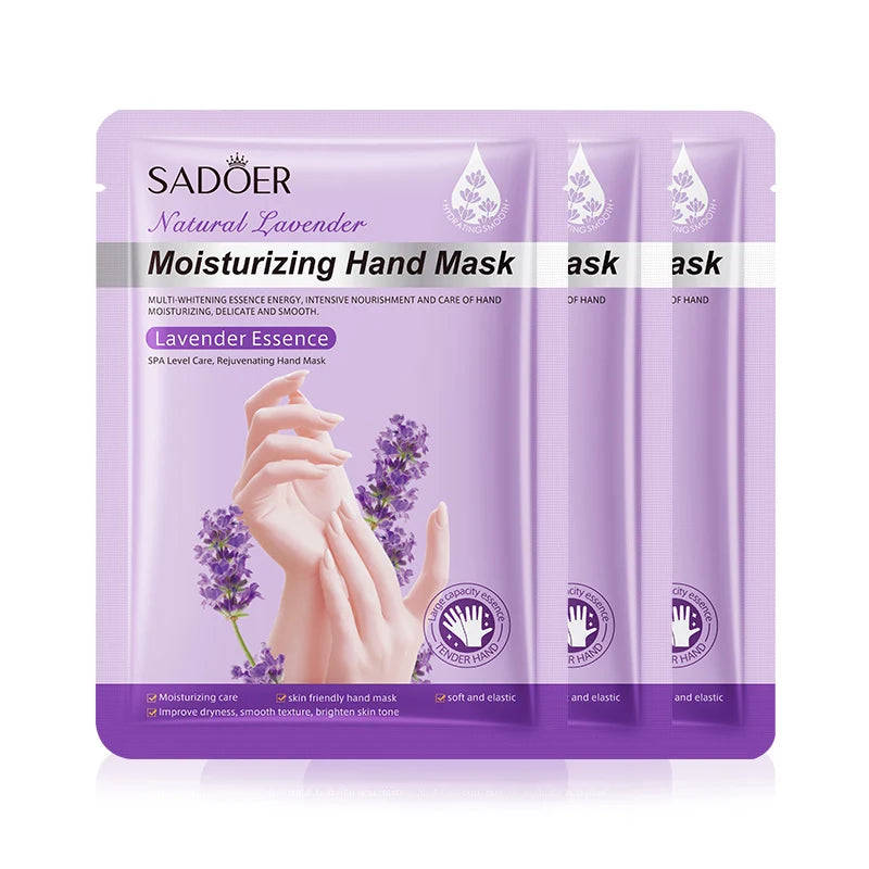 SADOER Lavender Moisturizing Hand Mask Whitening Nourishing Anti-aging Hydrating Hand Gloves for Hands Skin Care Products